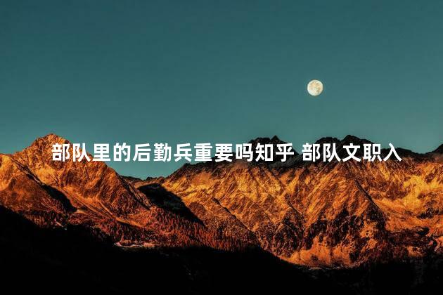 部队里的后勤兵重要吗知乎 部队文职入职感受